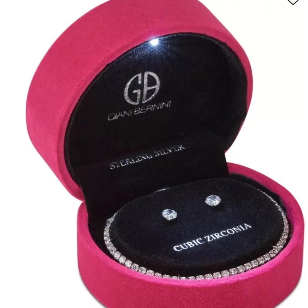Giani Bernini 2-PcSet Cubic Zirconia Tennis Bracelet Stud Earrings In Sterling 25$